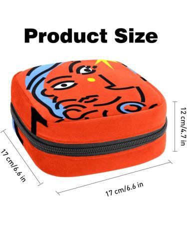 Colorful Menstruation Pad & Tampon Bag with Zipper | Stylish Collection Bag for Women & Girls - Abstract Pattern - Color 7 - Buy Online on GoSupps.com