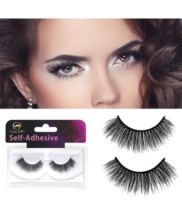 Self-Adhesive Wispy Long False Eyelashes - Natural Fluffy Extensions - Soft, Glue-Free Makeup Lashes (4 Pack A103) - Buy Online on GoSupps.com