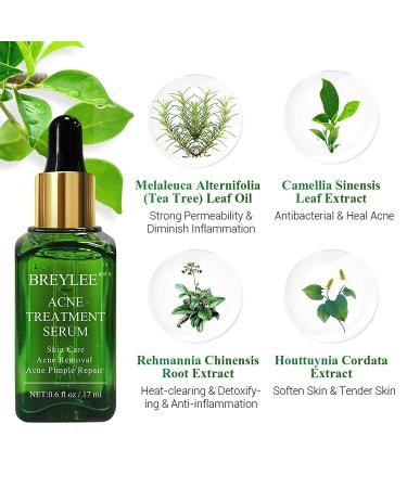 BREYLEE Tea Tree Clear Skin Serum - Acne Treatment for Severe Breakouts - Pimple Remover & Skin Repair (17ml) - Buy Online on GoSupps.com