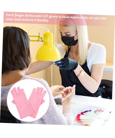 Mikinona UV NAIL GLOVES 1 Pair Nail Gloves Protective Gloves Nail Art Uv Gloves Nails Gel Nail Uv Gloves Gel for Nails Nail Fingerless Mittens Spandex Nail Polish Sun Protection Pink - Buy Online on GoSupps.com
