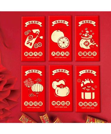 6 Pieces Chinese New Year Red Envelopes Lucky Money Envelope 2024 Dragon Hongbao Hong Bao for Spring Festival Birthday C Style C - Buy Online on GoSupps.com