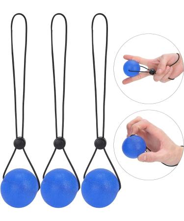 Squeeze Ball Set - 3pcs Safe Stress Relief Grip Balls with Bungee Cord | Silicone Hand Gripping Exercise Balls for Adults - Blue 30 - Buy Online on GoSupps.com