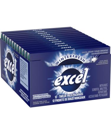 EXCEL Winterfresh Flavoured Sugar Free Chewing Gum 12 Pieces 12 Packs Winterfresh Gum - Buy Online on GoSupps.com