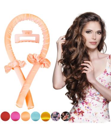 Kaition Lockenwickler curls without heat Heatless Curl's band for dreamlike curls overnight non-slip silk hair curlers DIY hairstyle set for long hair (peach fuzz)