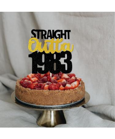 Straight Outta 1983 Cake Topper Glitter Cheers to 40 Years 40 and Fabulous Cake Topper for 40th Birthday Wedding Anniversary Party Sign Decorations By GotGala (1983) - Buy Online on GoSupps.com