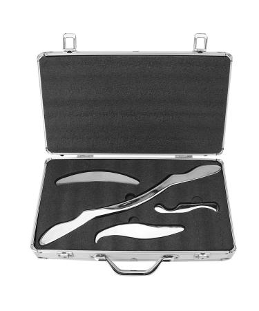 Verdant Touch Massage tools made of stainless steel Gua-Sha-Schab massage tools 4-piece set with aluminum case health care set