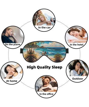 Romantic Beach Print Eye Mask | Ultra-Soft Light-Blocking for Restful Sleep | Ideal for Comfort | International Shipping Available - Buy Online on GoSupps.com
