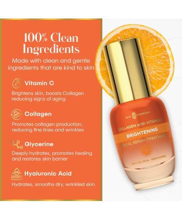 Korean Collagen & Vitamin C Face Serum - Anti-Aging Hydrating Skincare for All Skin Types | Brightens & Repairs Fine Lines - Skin Ceremony 1.69 FL.OZ - Buy Online on GoSupps.com
