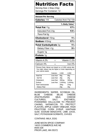 Premium Blue Cheese & Chive Salad Dressing | Low Cholesterol | Small Batch Crafted with Fresh Spices for Premium Flavor - Buy Online on GoSupps.com