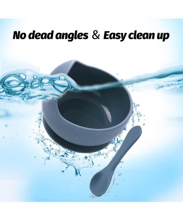 Silicone Baby Bowl & Plate with Suction Cup | Non-Slip Baby Tableware for Girls & Boys (Indigo) - International Shipping - Buy Online on GoSupps.com