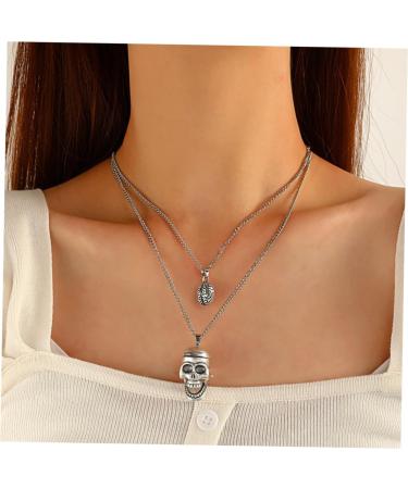 HAPINARY Clavicle Chain Skull Necklace Pendant for Men Male Neck Chain Mens Hip-hop Neck Chain European and American Lovers - Buy Online on GoSupps.com