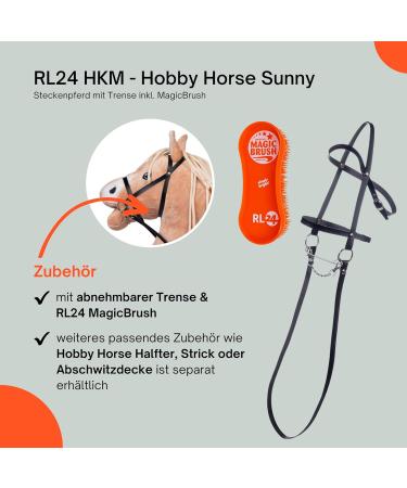 Buy RL24 HKM Hobby Horse Sunny | Plush Stock Horse with Bridle Wooden Stick & Long Mane - Light Brown - International Shipping Available - Buy Online on GoSupps.com