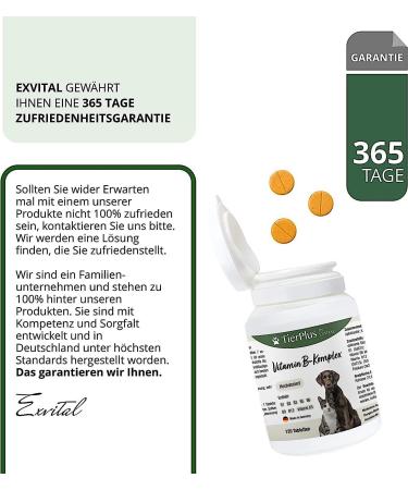 Tierplus Vitamin B Complex for Dogs & Cats - High Dosage 120 Tablets Essential Vitamins B1 B2 B3 B5 B6 B9 B12 & K3 Made in Germany - Best for Pet Health - Buy Online on GoSupps.com