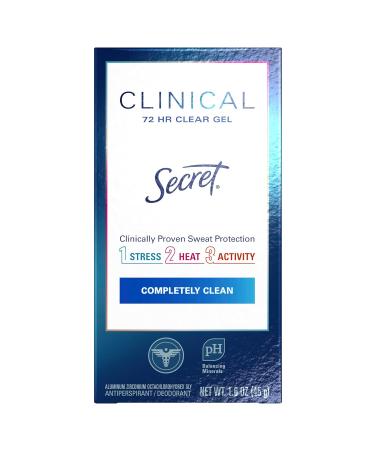 Buy Secret Clinical Strength Clear Gel Antiperspirant & Deodorant for Women - Completely Clean 1.6 oz (Pack of 3) - International Shipping Available - Buy Online on GoSupps.com