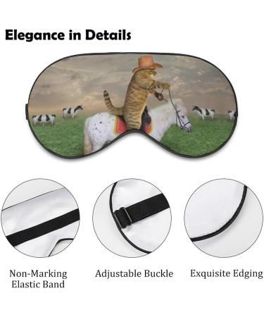 Funny Cat Riding Horse Sleep Mask - Adjustable Strap, Blocking Light for Night Travel Nap - Men & Women - Buy Online on GoSupps.com