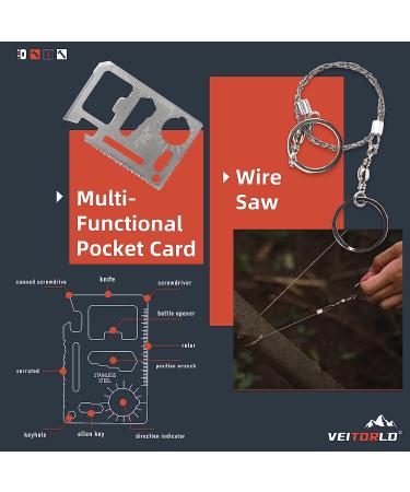VEITORLD 12 in 1 Survival Kit - Gifts for Men Dad Husband Him | Fathers Day Gear & Equipment for Fishing, Hunting & Outdoor Activities - Cool Birthday Gifts for Boyfriend & Teen Boy - Buy Online on GoSupps.com