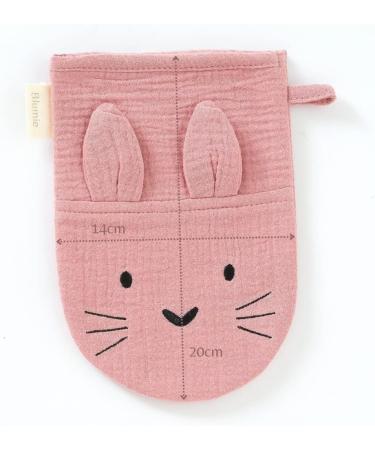 Blumie 2pcs Organic Cotton Bath Mitt Gloves for Babies & Kids with Animal Faces - Sage Green & Cloud Grey - Buy Online on GoSupps.com