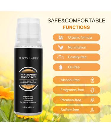 Lash Cleansing Concentrate 100ml: Professional Eyelash Extension Shampoo with Chamomile - Natural Foaming Cleanser for Salon & Home Care - Makes 10 Bottles 60ml - Buy Online on GoSupps.com