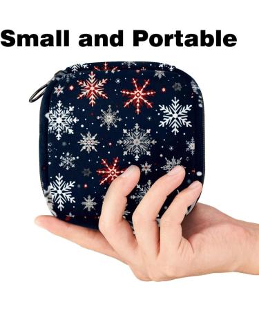 Women's Bandage Organizer for Menstrual Cup & Makeup - Travel with Big Capacity Christmas Snowflake Pattern (4.7x6.6x6.6 in) - Buy Online on GoSupps.com