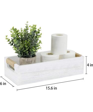 Rustic Farmhouse Toilet Paper Holder with Artificial Flower - Bathroom Decor Box for Home Organization and Storage - Buy Online on GoSupps.com