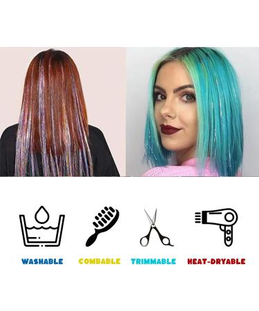 Movstriker Hair Tinsel Kit 16 Colors 3200 Strands 47 Inch Glitter Tinsel Hair Extensions Sparkling Hair Glitter with Tools Sparkling Shiny Hair Glitter for Women Girls Kids - Buy Online on GoSupps.com