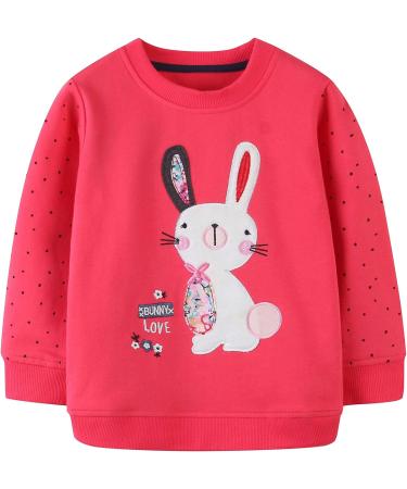 Cute Bunny Girls Sweatshirt | Cotton Top for Kids | Long Sleeve Pullover | Toddler Clothes for Ages 1-12 - Buy Online on GoSupps.com