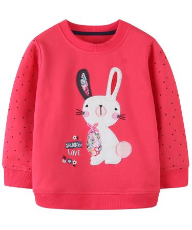 Girls Sweatshirt for Kids Cotton Top Casual Jumper Girl T Shirt Toddler Clothes Long Sleeve Pullover Age 1-12 Years 11-12 Years Bunny