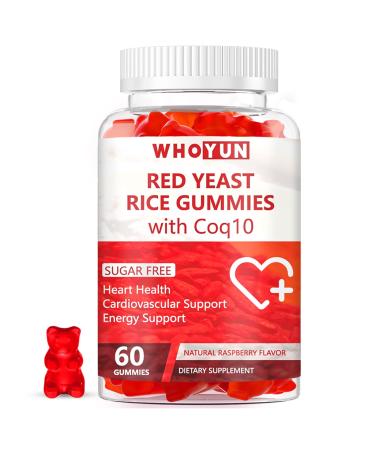 Whoyun Red Yeast Rice with Coq10 Gummies Sugar Free Red Yeast Rice Supplement