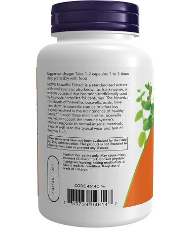 Now Foods Boswellia Extract 250 mg - 120 Vegan Capsules | Joint & Inflammation Support - Buy Online on GoSupps.com
