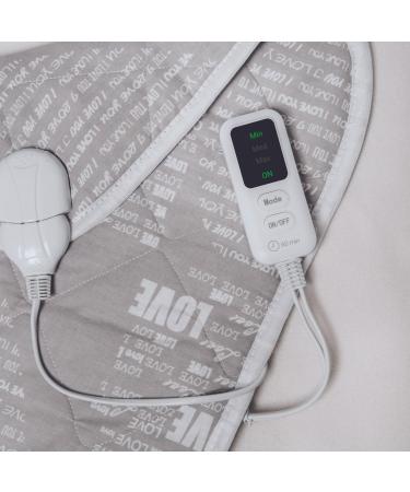 Ecosapiens Gray Electric Heating Cushion 40x50cm | 100% Cotton 3 Heating Modes 60-Minute Timer | Neck & Shoulder Pain Relief Infrared Heating Mat - Buy Online on GoSupps.com