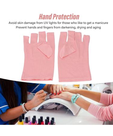 Nail UV Gloves Hand Protection UV Lamp Breathable Gloves for Manicures Protection Reusable Stretchy Professional Nail Lamp Fingerless UV Gloves Pink Gel Manicure Gloves - Buy Online on GoSupps.com