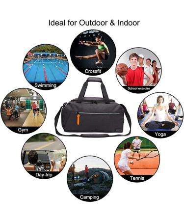 ROTOT Gym Duffel Bag with Waterproof Shoe Pouch - Weekend Travel Bag with Insulated Pocket | Black - Buy Online on GoSupps.com