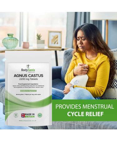 Bodygenix Vitex Agnus Castus Supplement 1000mg - Menstrual Cramp Relief, Mood Swings & Irritability - 120 Veg Capsules - Buy Online on GoSupps.com