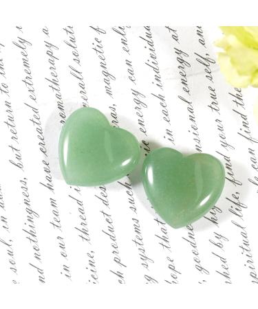 Soulful Healing Green Aventurine Crystal Heart Pocket Stones - 20mm (2pcs) for Reiki, Meditation, and Stress Relief - Buy Online on GoSupps.com