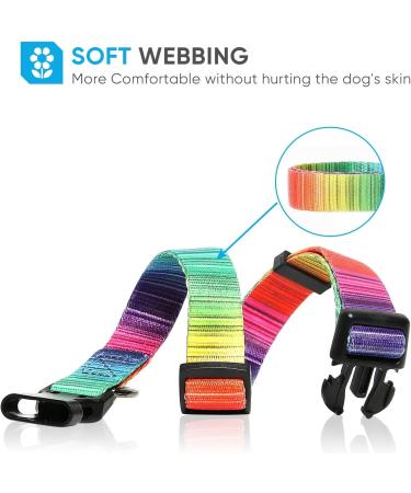 Shop Heele Adjustable Dog Collar - Patterned Comfort for Puppies & Dogs | Rainbow Design XS Size (21.6-28cm) - Buy Online on GoSupps.com