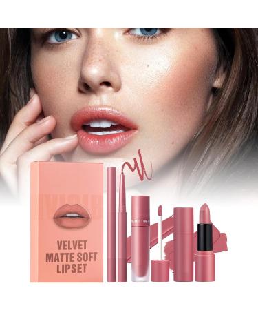  gifyym Lip Pencil and Lipstick Set 3 Long-Lasting Nude Lip Pencils | Highly Pigmented Velvet Lip Gloss Makeup Set | Natural Makeup Kit for - Buy Online on GoSupps.com