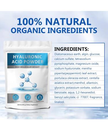 Hyaluronic Acid Powder for Face & Skin | Deep Hydration & Wrinkle Reduction | Pure Hydrating Powder for DIY Face Masks Serums & Lotions - Buy Online on GoSupps.com