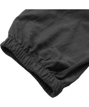 YAOBAOLE Linen Men's Trousers - Summer Long Pants with Pockets & Elastic Waist - XL Dark Gray - Perfect for Comfort & Style - Buy Online on GoSupps.com