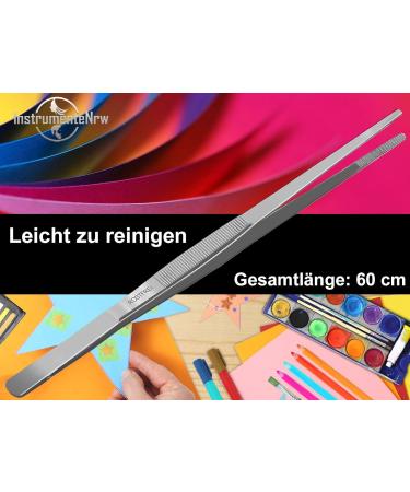 Buy Stainless Steel Straight Tweezers 60 cm with Internal Teeth Perfect for Precision & Durability | International Shipping Available - Buy Online on GoSupps.com