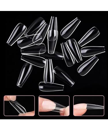 Carehabi Nail Tips - 500 Pack Transparent Acrylic Artificial Nails with Storage Case | 10 Sizes for Nail Studios & DIY Art - Buy Online on GoSupps.com