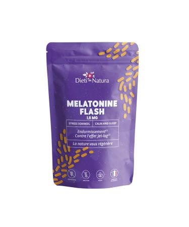 DIETI NATURA - Melatonin Flash - Sleep Hormone - Reduces the Effects of Jet-Lag - Non-GMO & Gluten Free - Vegan - Made in France - 90 Tablets