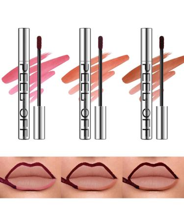 XINYUNXIN Peel Off Lipliner Tattoo Removable Lip Pencil Peel Off Lip Stain Highly Pigmented Peel Off Lip Stain Long Lasting Waterproof Makeup Gift for Women (3 Colours Size