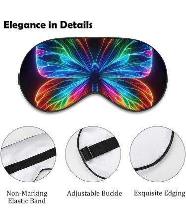 Colorful Neon Butterfly Sleeping Mask - Soft Adjustable Eye Mask for Light Blocking | Perfect Sleep Blindfold for Women Men Girls & Boys - Buy Online on GoSupps.com