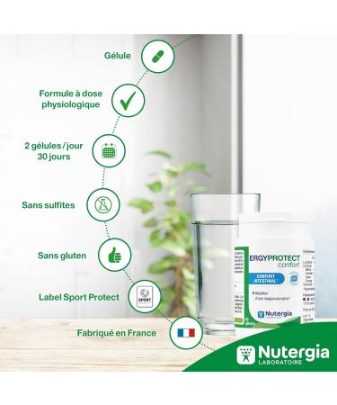 Nutergia Intestinal comfort Maintenance of a healthy mucosa Dietary supplement 60 Capsules Made in France - Buy Online on GoSupps.com