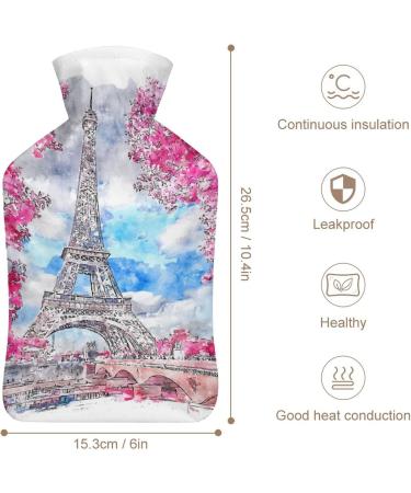 Flower Tower Hot Water Bottle with Plush Cover | Hand Warmer for Adults & Kids - 26.5x15.3cm | International Shipping - Buy Online on GoSupps.com