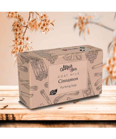 Mirah Belle Organic Goat Milk Cinnamon Soap Bar - 3x125g for Oily Infection-Prone Skin | SLS Paraben GMO-Free - 375g - Buy Online on GoSupps.com