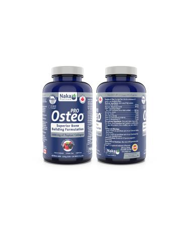 Naka Platinum Pro Osteo Powder Superior Bone Building Formulation 2000mg of Peptan Collagen Naturally Berry Flavour Made in Canada (250 gr Powder) (250gr)