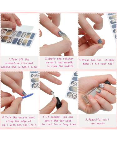 520 Pieces Self-Adhesive Nail Polish Stickers - Full Cover Nail Art Decals with Nail Files for Women & Girls - Bright Style DIY Nail Art - Buy Online on GoSupps.com