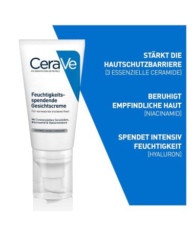 Buy CeraVe Moisturizing Face Cream for Normal to Dry Skin - 2 x 52ml with Hyaluron Niacinamide & Ceramides - International Shipping Available - Buy Online on GoSupps.com