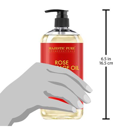 MAJESTIC PURE Rose Massage Oil - Hydrating, Calming & Relaxing Body Oil - Therapeutic Grade, Made in USA - 8 fl oz - Buy Online on GoSupps.com